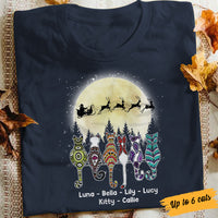 Personalized Cat Christmas Watching Santa T Shirt OB265 81O34 thumb 1