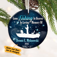 Personalized Gone Fishing In Heaven Memorial Dad Ornament OB292 87O34 thumb 1