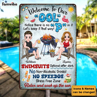 Personalized Gift For Couples Husband Wife Pool Sign Metal Sign 26136 thumb 1