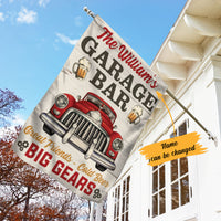 Personalized Garage Bar Friends Beer & Gears Flag AG172 95O58 thumb 1