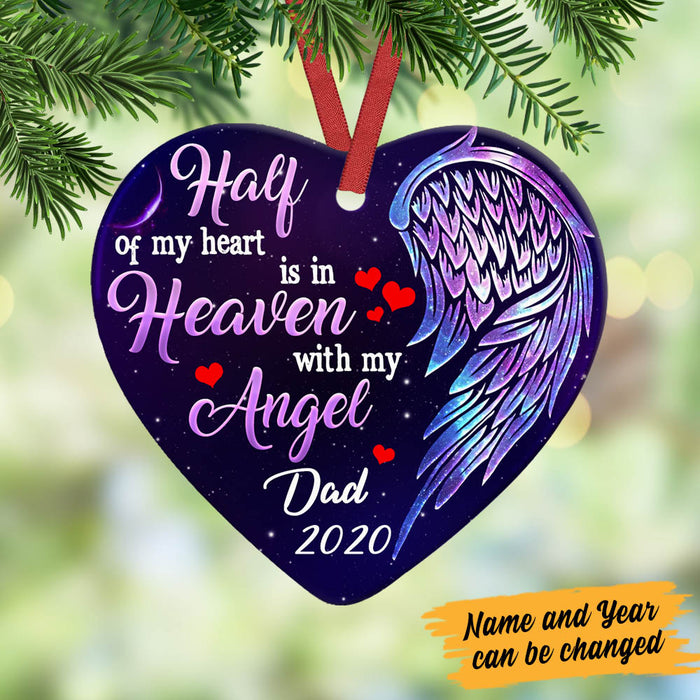 Personalized Memorial Wings Angel Heart Ornament NB161 81O60 1