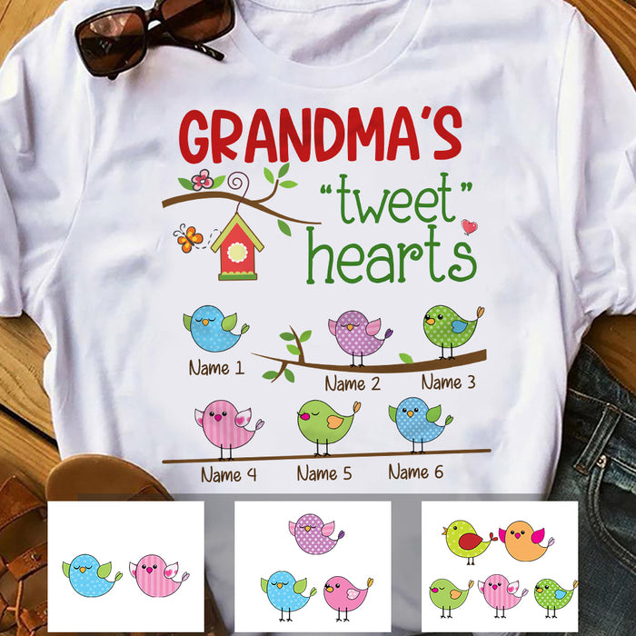 Personalized Mom Grandma Tweet Hearts T Shirt MY71 67O34 1
