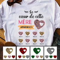 Personalized Mom Grandma Heart French Maman Grand-mère Cœur T Shirt AP124 95O47 thumb 1