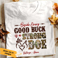 Personalized Hunting Husband & Wife White T Shirt JN154 95O53 thumb 1