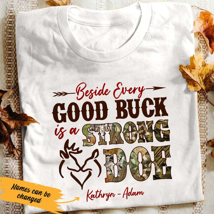 Personalized Hunting Husband & Wife White T Shirt JN154 95O53 1