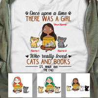 Personalized Cat & Book Girl T Shirt JR282 95O53 thumb 1
