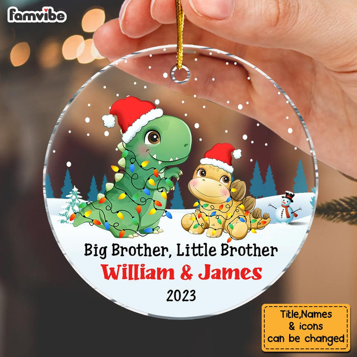 Personalized Christmas Gift For Grandson Big Brother Little Brother Circle Ornament 30529 1