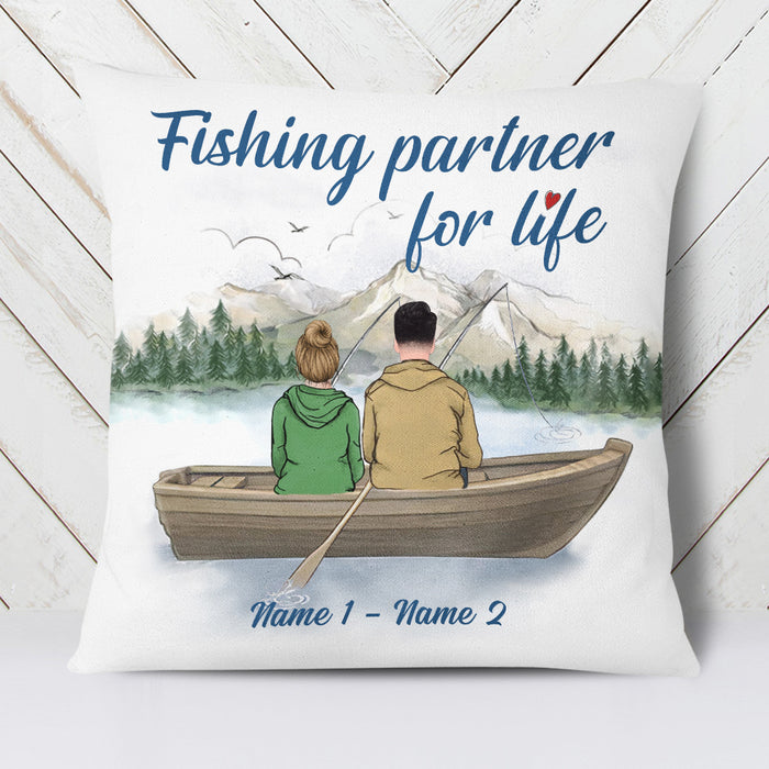 Personalized Fishing Partner For Life Couple Pillow AP203 73O34 (Insert Included) 1