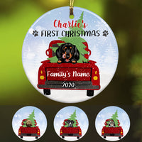 Personalized Dog First Christmas Red Truck  Ornament OB62 85O36 thumb 1