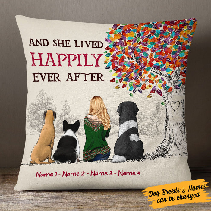 Personalized She Lived Happily Ever After With Dog Pillow JR251 30O53 (Insert Included) 1