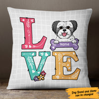 Personalized Love Dog Flower Pattern Pillow MR102 30O47 (Insert Included) thumb 1