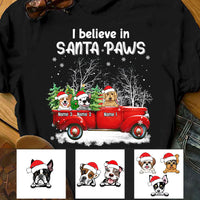 Personalized Dog Red Truck Santa Paws Christmas T Shirt NB245 87O53 thumb 1