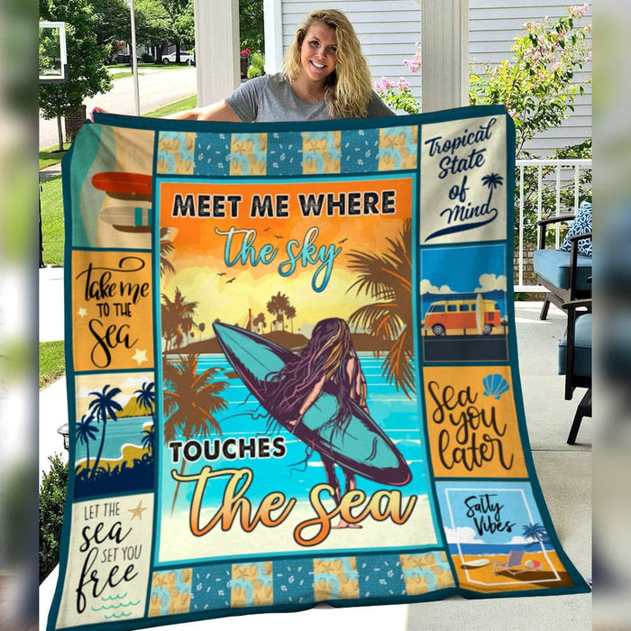 Meet Me Where The Sky Touches The Sea Fleece Blanket JN243 67O57 1