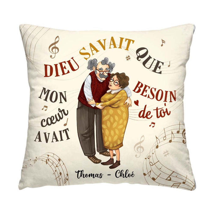 Personalized Couple Gift French Dieu Savait Que Mon Cœur Avait Besoin De Toi Pillow 30890 1