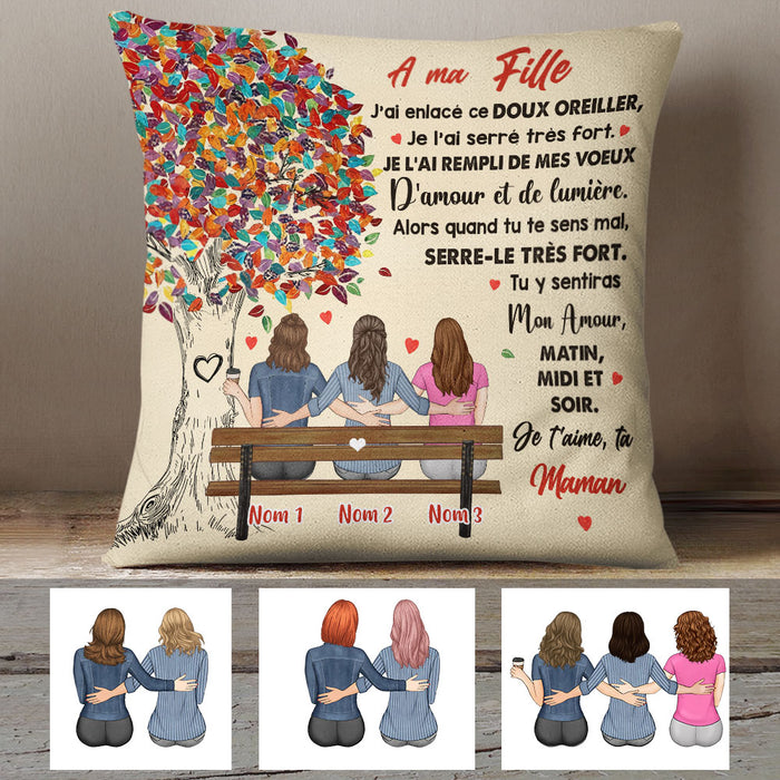 Personalized Mom Grandma Maman Grand-mère French Tree Hug Pillow AP85 67O60 (Insert Included) 1