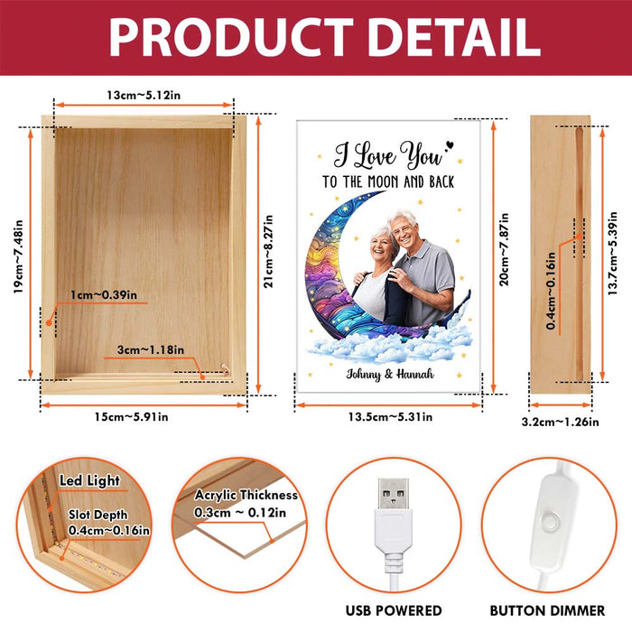 Personalized Couple Gift I Love You To The Moon And Back Picture Frame Light Box 31308 1
