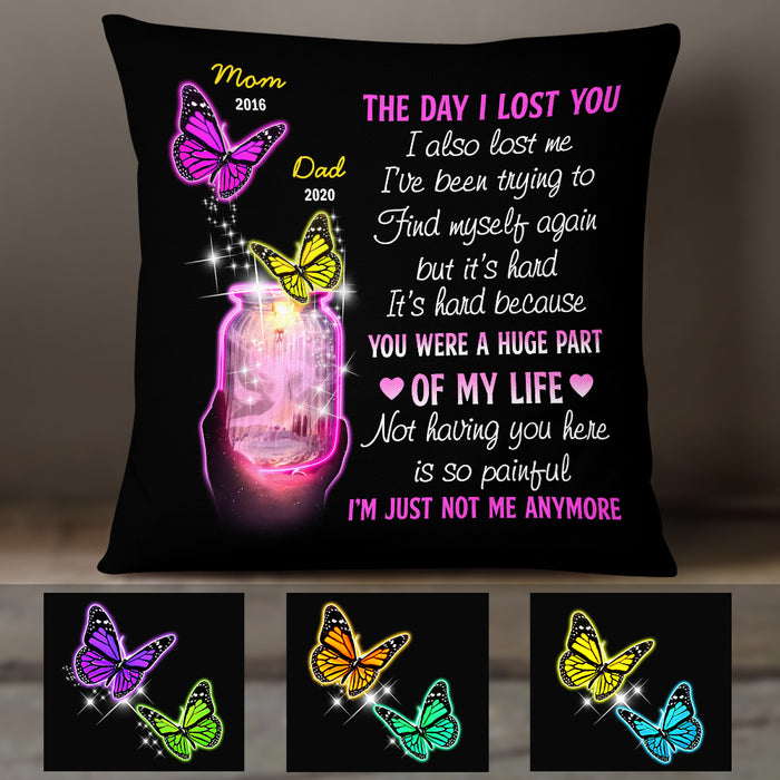 Personalized Butterflies Memorial Mom Dad Pillow MR162 30O47 (Insert Included) 1