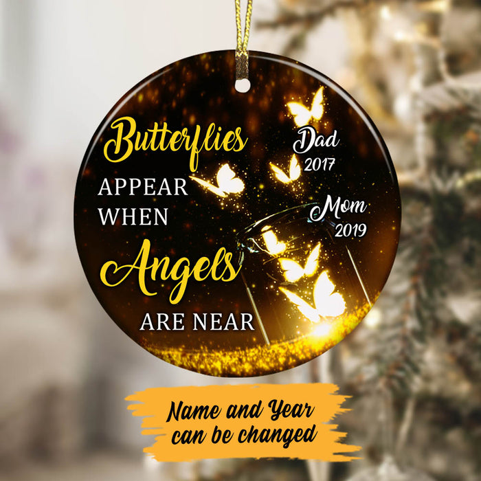 Personalized Memorial Mom Dad Butterfly Heaven Ornament OB245 99O60 1