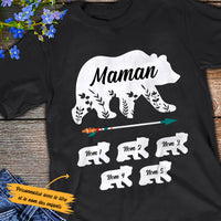 Personalized Grandma Mom Maman Grand-mère French Bear T Shirt AP83 30O53 thumb 1