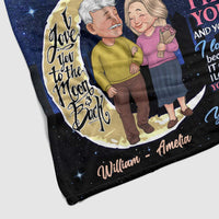 Personalized Gift For Couple Love To The Moon And Back Blanket 31277 thumb 1
