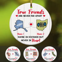 Personalized True Friends Long Distance  Ornament SB215 30O47 thumb 1