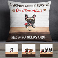 Personalized Cannot Survive Without Dog  Pillow SB281 73O57 (Insert Included) thumb 1