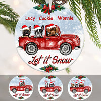 Personalized Let It Snow Dog Red Truck  Ornament OB12 29O34 thumb 1