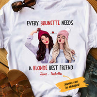 Personalized Girl Friends Brunette And Blonde T Shirt AG61 67O47 thumb 1