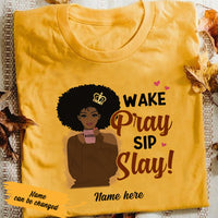 Personalized BWA Coffee Wake Pray Sip T Shirt AG281 30O36 thumb 1