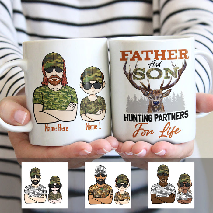 Personalized Father Son And Daughter Hunting Partner Mug JN232 25O34 1