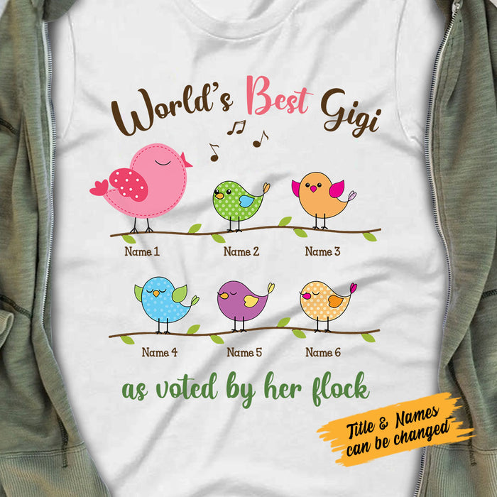 Personalized Mom Grandma Birds T Shirt MR302 30O58 1