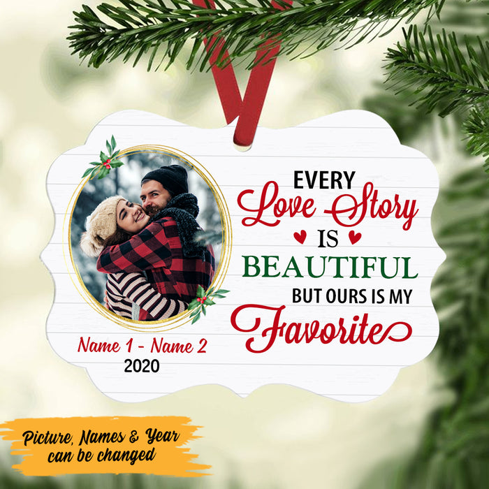 Personalized Couple Picture Best Love Story MDF Benelux Ornament NB102 81O47 1