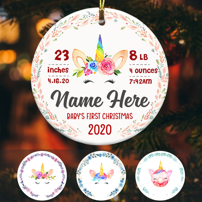 Personalized Unicorn Baby First Christmas  Ornament OB132 73O53 1
