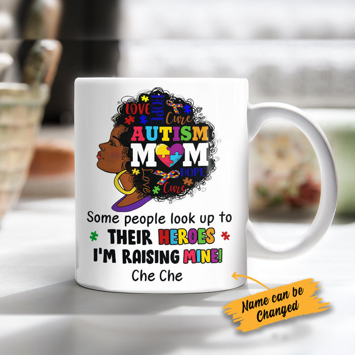 Personlized Autism Mom BWA Raising Her Hero Mug AG52 29O34 1