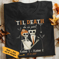 Personalized Halloween Skull Couple T Shirt SB231 85O53 thumb 1