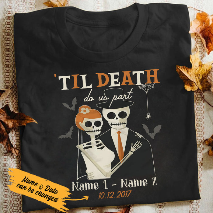 Personalized Halloween Skull Couple T Shirt SB231 85O53 1