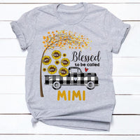 Personalized Mom Grandma Sunflower Truck T Shirt MY38 67O34 thumb 1