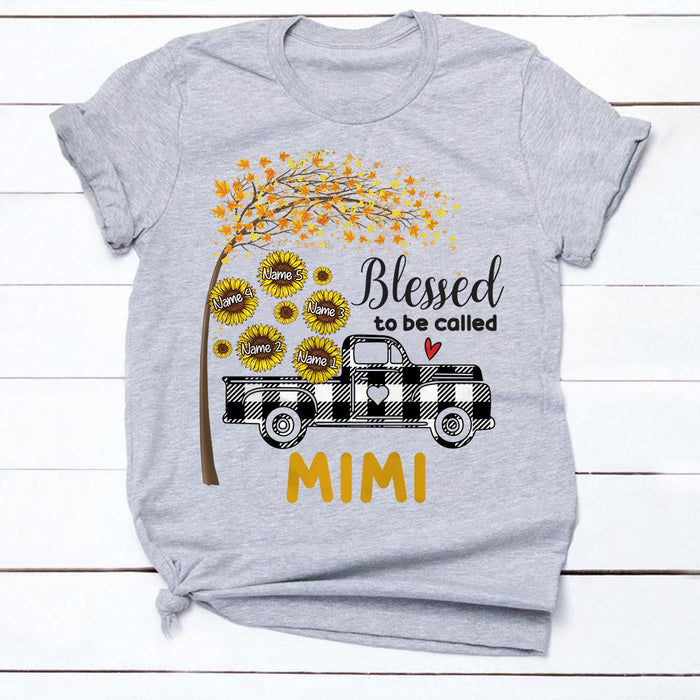 Personalized Mom Grandma Sunflower Truck T Shirt MY38 67O34 1