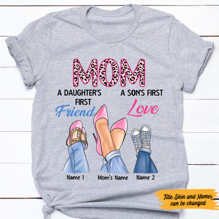 Personalized Mom Loves Daughter Son T Shirt MY41 73O47 1