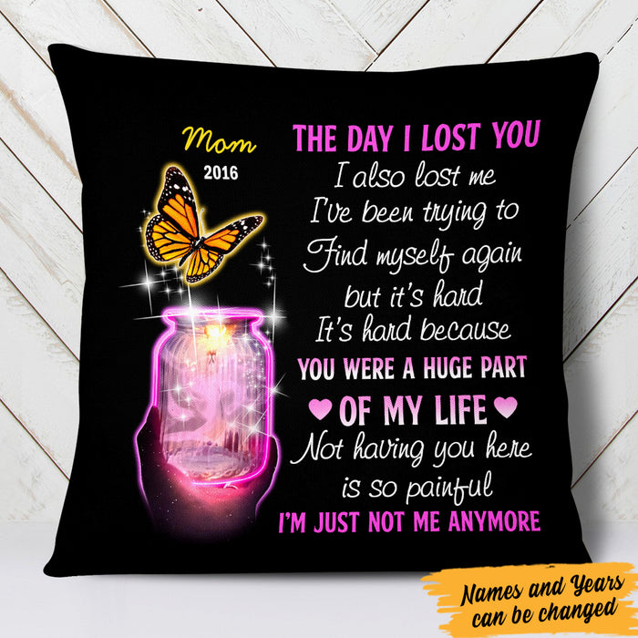 Personalized Butterflies Memorial Mom Dad Pillow MR162 30O47 (Insert Included) 1