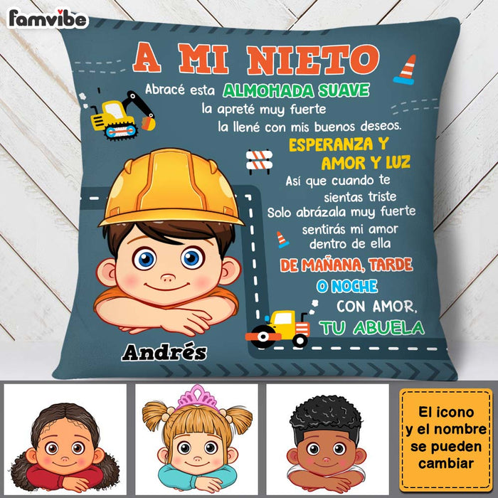 Personalized Gift For Grandson Construction Hug This Spanish Pillow 30753 1