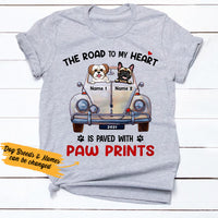 Personalized Dog Pawprints Paved To My Heart T Shirt JR291 65O36 thumb 1