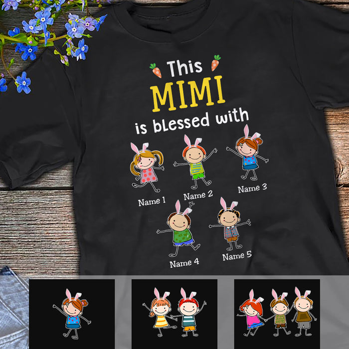 Personalized Easter Blessed Grandma T Shirt FB253 65O57 1