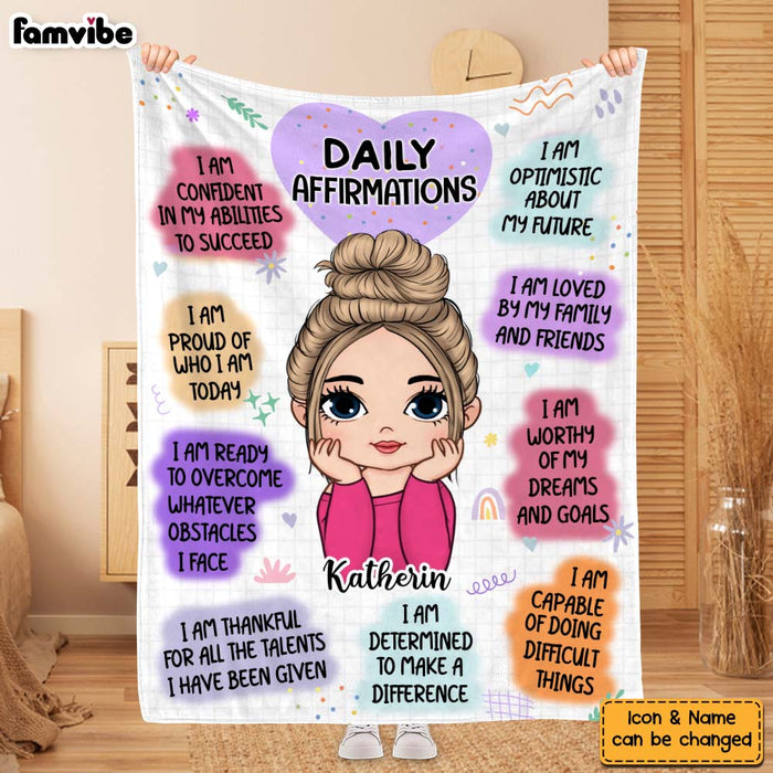 Personalized Inspiring Gift For Granddaughter Daily Affirmations Blanket 31349 1