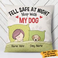 Personalized Feel Safe When Sleep With My Dog Pillow MR191 73O36 (Insert Included) thumb 1
