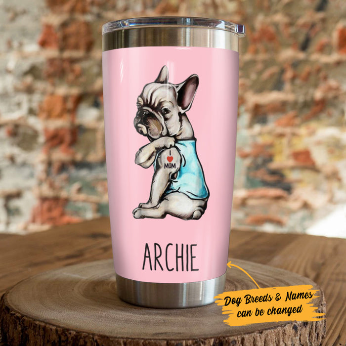 Personalized Dog I Love Mom Steel Tumbler  DB161 81O36 1