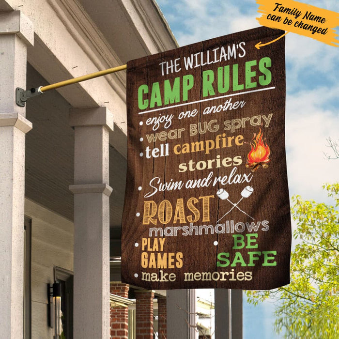 Personalized Camping Rules  Garden Flag JN271 95O34 1