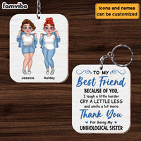 Personalized Friends Thank You Unbiological Sister Wood Keychain 24588 thumb 1