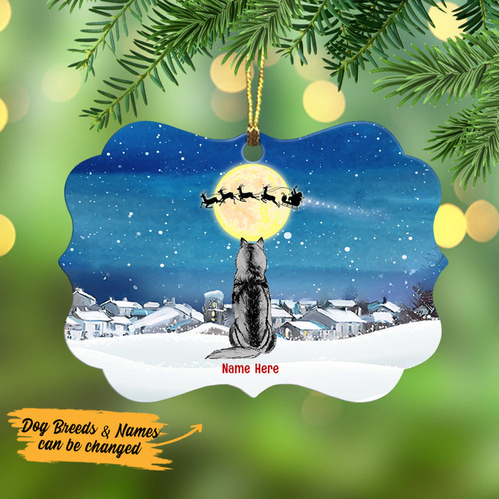 Personalized Dog Watching Santa Benelux Ornament NB146 81O53 1