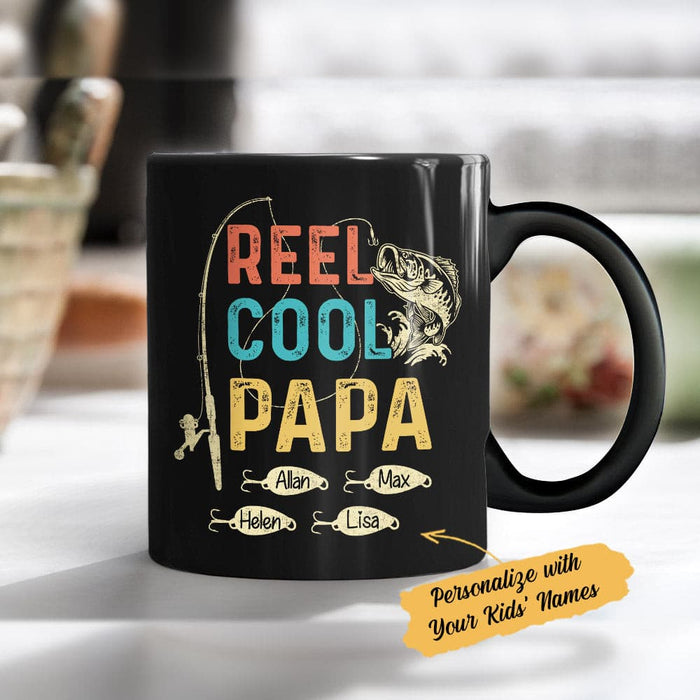 Personalized Papa Fishing  Black Mug MY0408 81O34 1